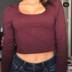 victoria secret pink maroon crop top